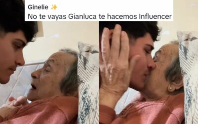 Joven argentino se despide de su abuelita al tener que migrar a España; buscan hacerlo influencer para que se quede con su abuela