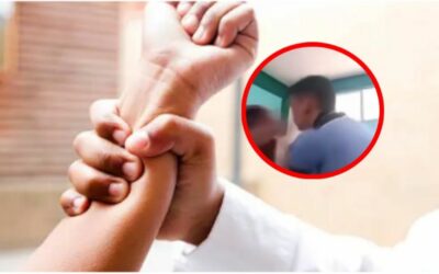 Captan a alumno golpeando a una compañera en pleno salón de clases: VIDEO
