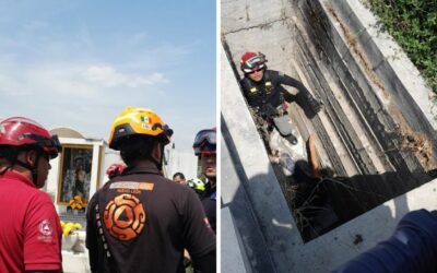 La rescatan de la tumba: Protección Civil auxilia a mujer tras caída en panteón de Monterrey