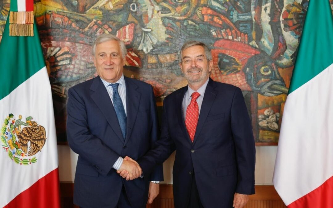 Juan Ramón de la Fuente recibe a Antonio Tajani en el marco de 151 años de relaciones diplomáticas México