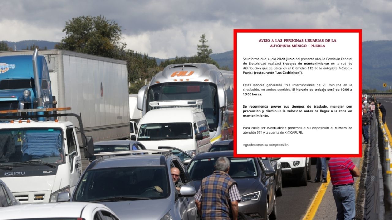Autopista México-Puebla anuncia cierre por trabajos de mantenimiento ¿qué día y a qué hora reabrirá?