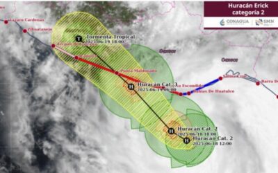 Huracán Erick se intensifica a categoría 2 frente a las costas de Oaxaca