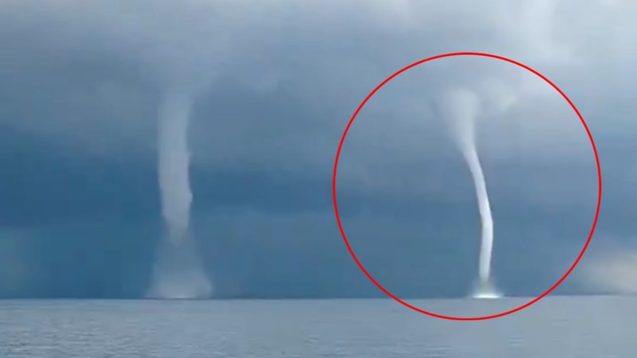 Captan 5 trombas marinas formándose simultáneamente en costa italiana | VIDEO